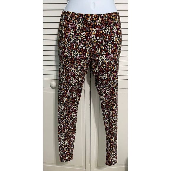 No Boundaries NOBO Floral Print Leggings Pull On Stretch Black XS Extra Small - Picture 6 of 9